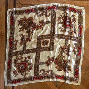Vintage silky square scarf
